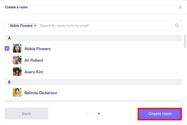 Creating a group room - Step 4