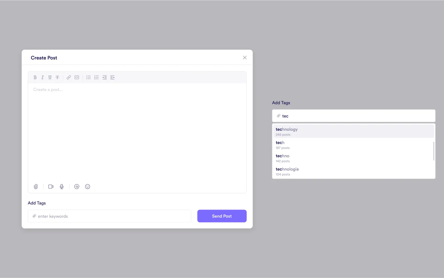 Creating a post - Step 2
