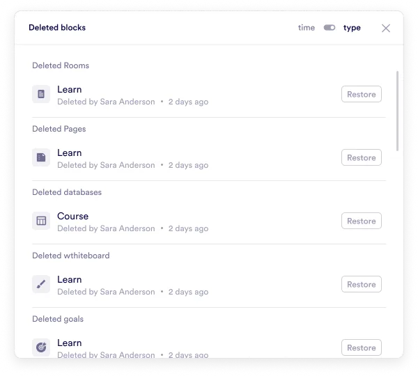 Deleted Blocks Filters