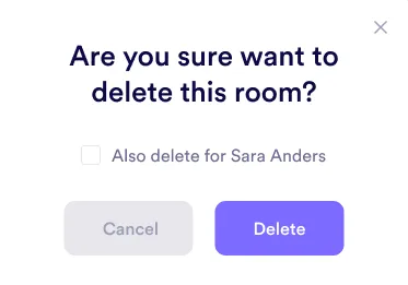 Deleting a direct room - Step
2