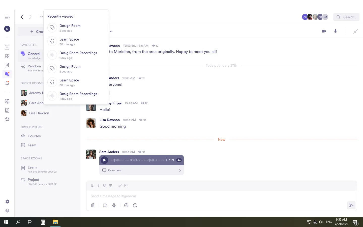 Recently viewed tabs