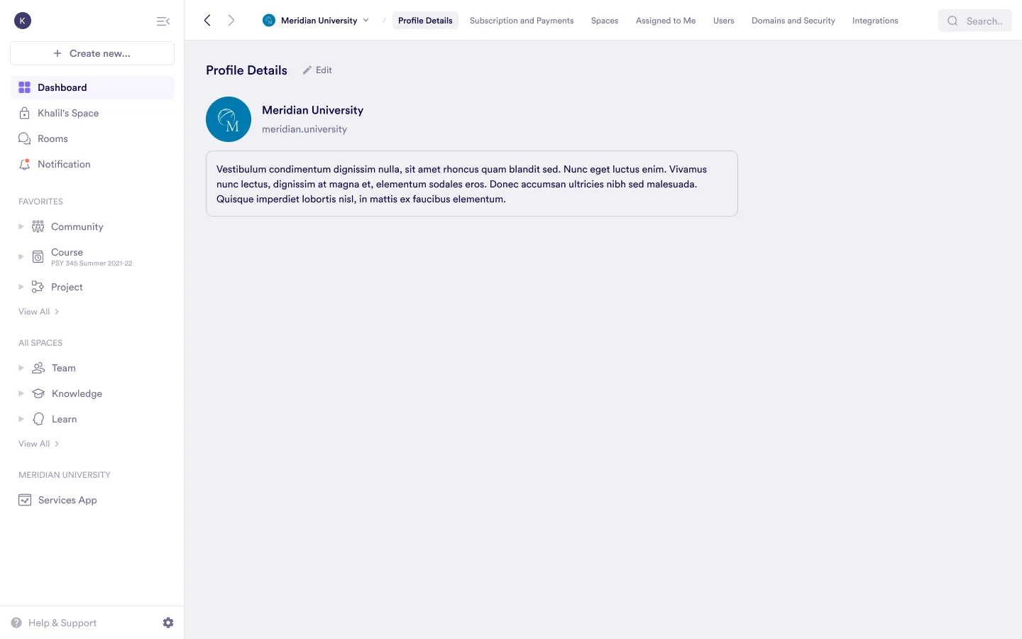 Profile Tab - View 2