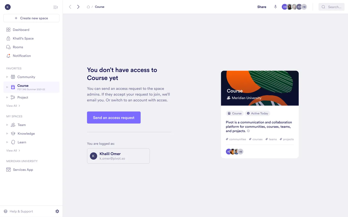 Requesting Access to Space - Step
1